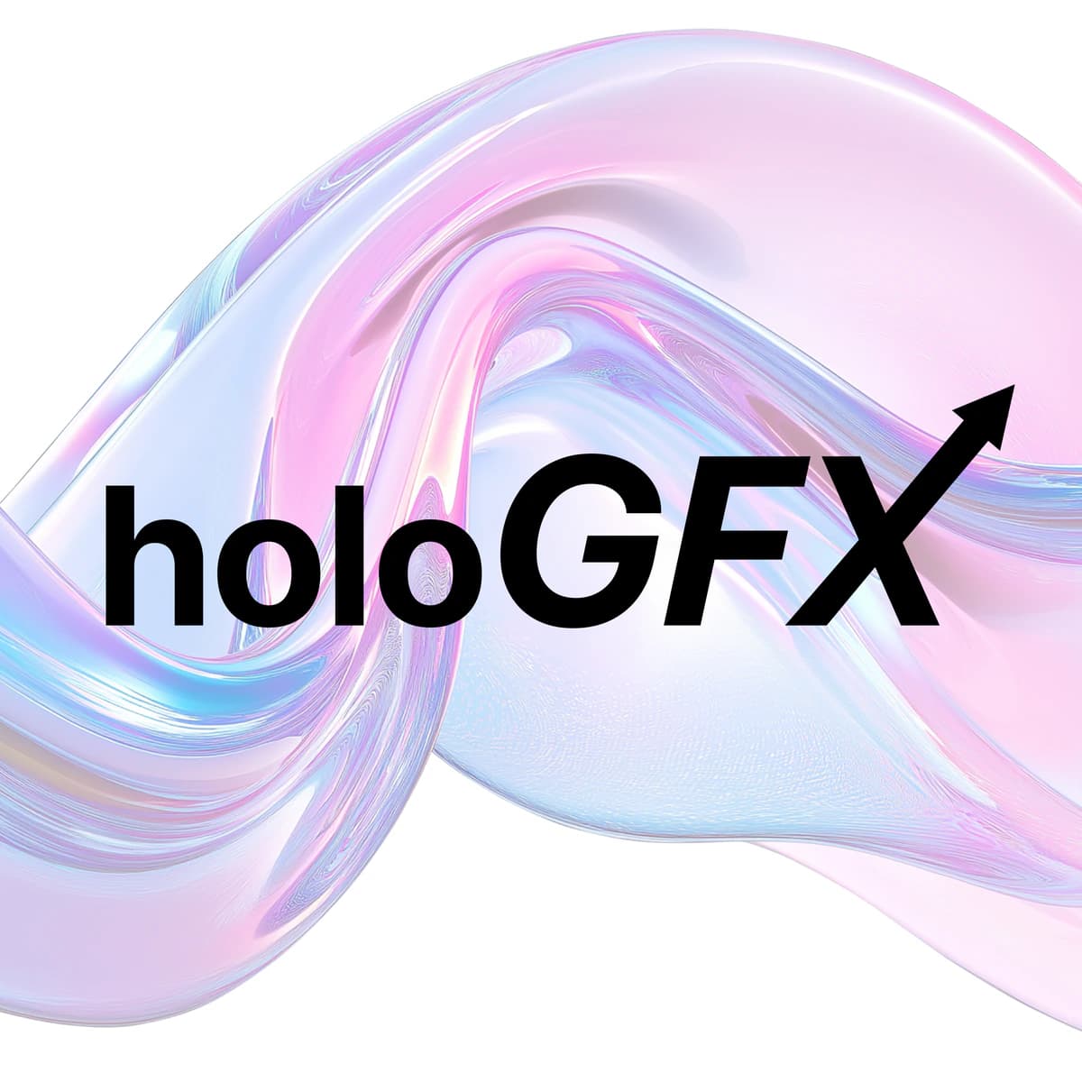 holoGFX sticker with pearly pink, lilac and blue iridescent folds